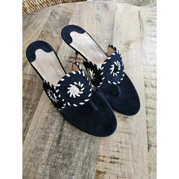 Ol'Autre Chose Black Leather Mule Heels Womens Size 6 Made in Italy NWOT - Picture 1 of 6